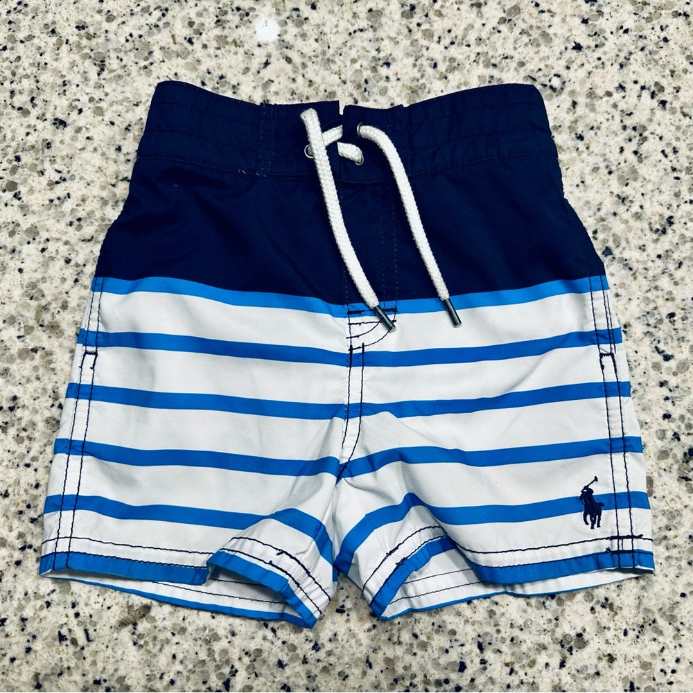 X 2 LIKE NEW/EUC Ralph Lauren Toddler Swim Trunks- Size 12 Months - Picture 2 of 13